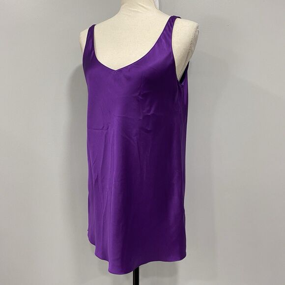 WORTH NY 12 NWT Purple Silk Long Babydoll Camisole Top Coquette Girl Deadstock - Picture 6 of 16